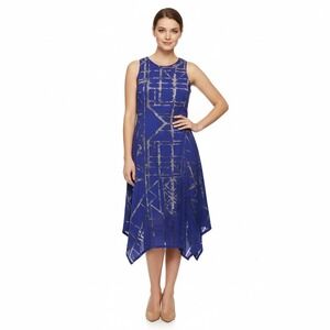 Apt.9 Dress Blue Size‎ Small Sleeveless Asymmetrical Hem Lined Modern Chic